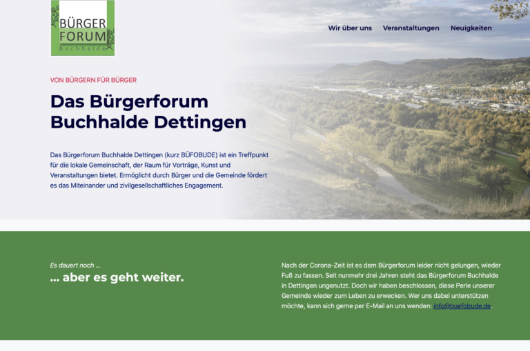 Neuer Auftritt des Bürgerforums Buchhalde Dettingen: Ein digitaler Neustart