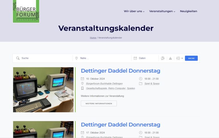 Veranstaltungskalender jetzt online – immer auf dem neuesten Stand!