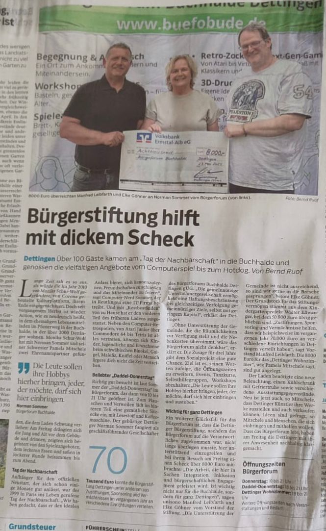 Großartiger Pressebeitrag in der Südwestpresse