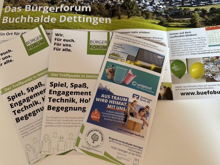Unsere neuen Flyer sind da – bald in allen Dettinger Briefkästen! 📬✨