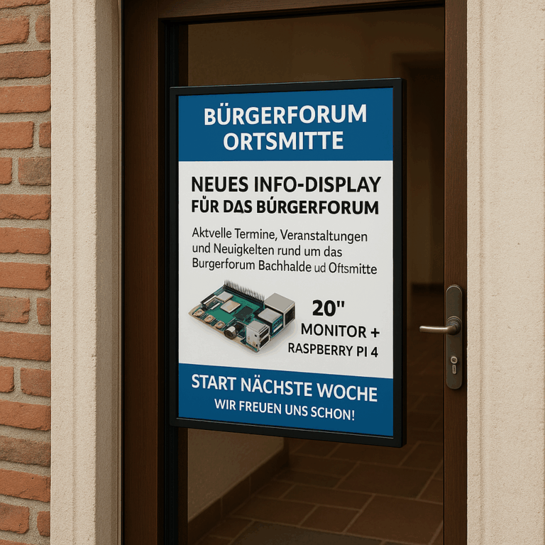 Neues Info-Display für das Bürgerforum Ortsmitte